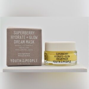 NIB Youth to the People Superberry Hydrate + Glow Dream Overnight Mask Travel Sz